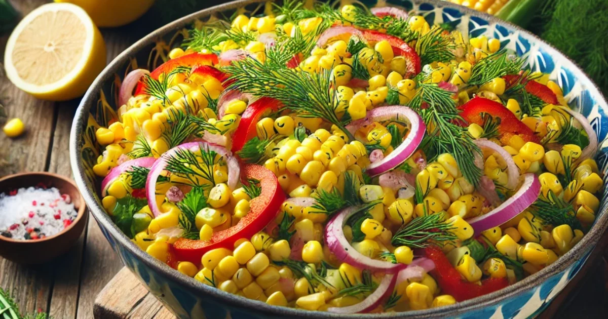 סלט תירס ושמיר ללא מיונז שיוצא מדהים