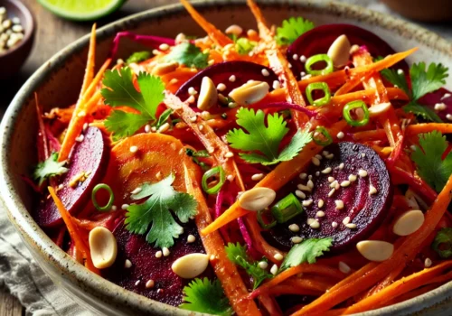 סלט גזר וסלק אסיאתי טעים בקטע אחר לפתיחת התאבון