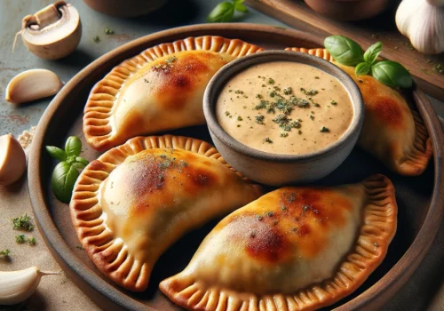 אמפנדס פטריות עם רוטב שמנת שום