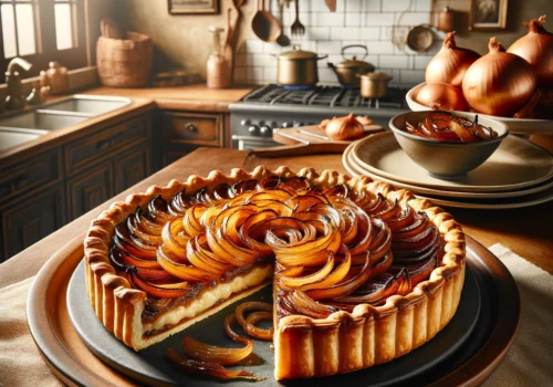 טארט בצלים הפוכים