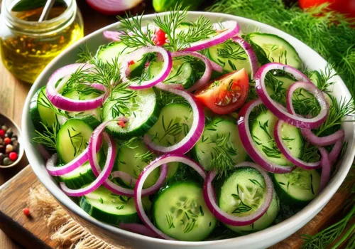 סלט מלפפונים הונגרי מדהים עם שמיר ובצל