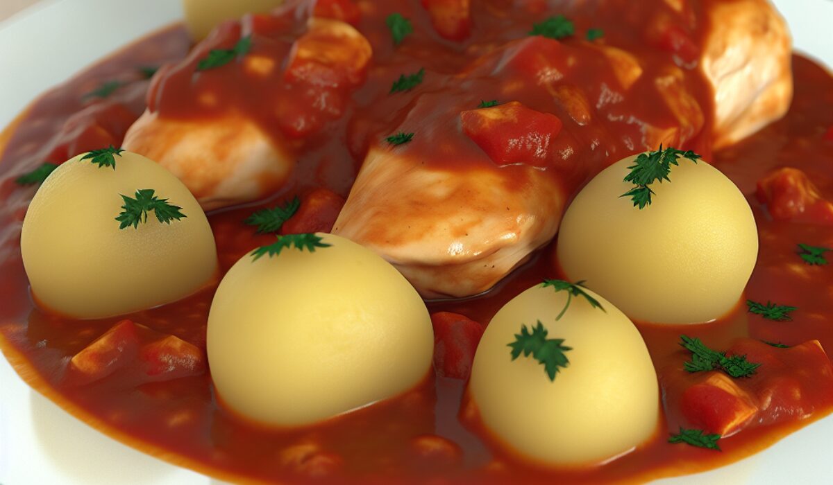 חזה עוף ותפוחי אדמה ברוטב עגבניות – מתכון מנצח!