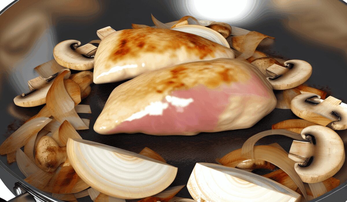 חזה עוף מוקפץ עם בצל ופטריות ב-15 דקות!